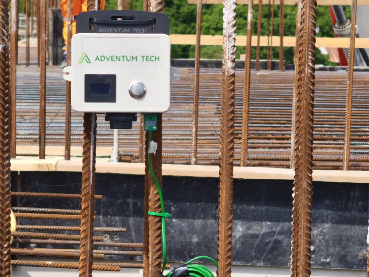 Tempe Sense temperature monitoring TempSense sensor installed on metal fence